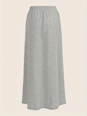 Sporty Skirt Women's Plus Elastic Drawstring Maxi Skirt