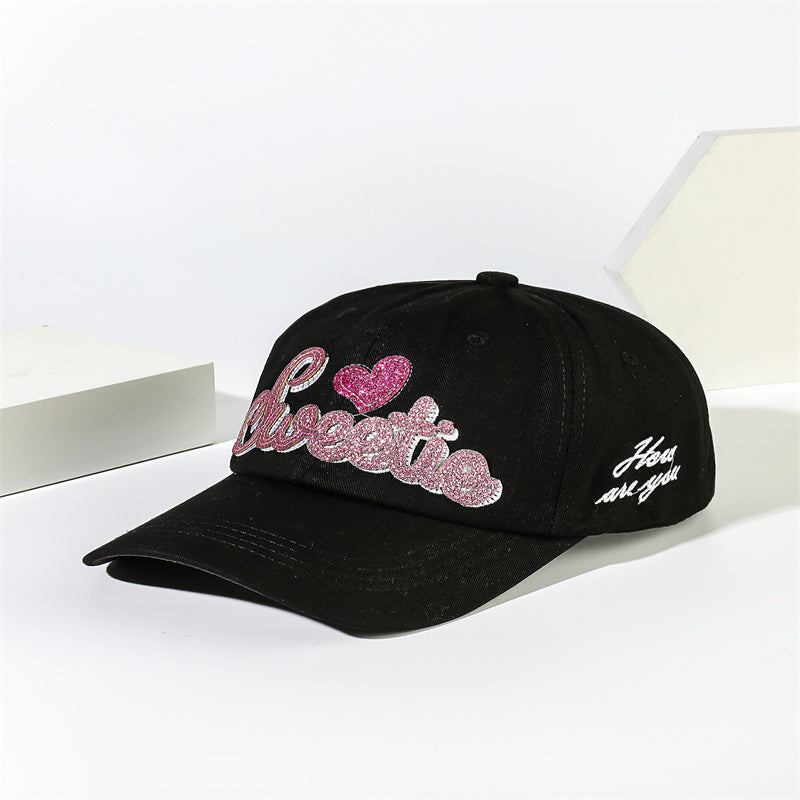 Letter Love Patch Baseball Cap Sparkling Women's Sports Hats
