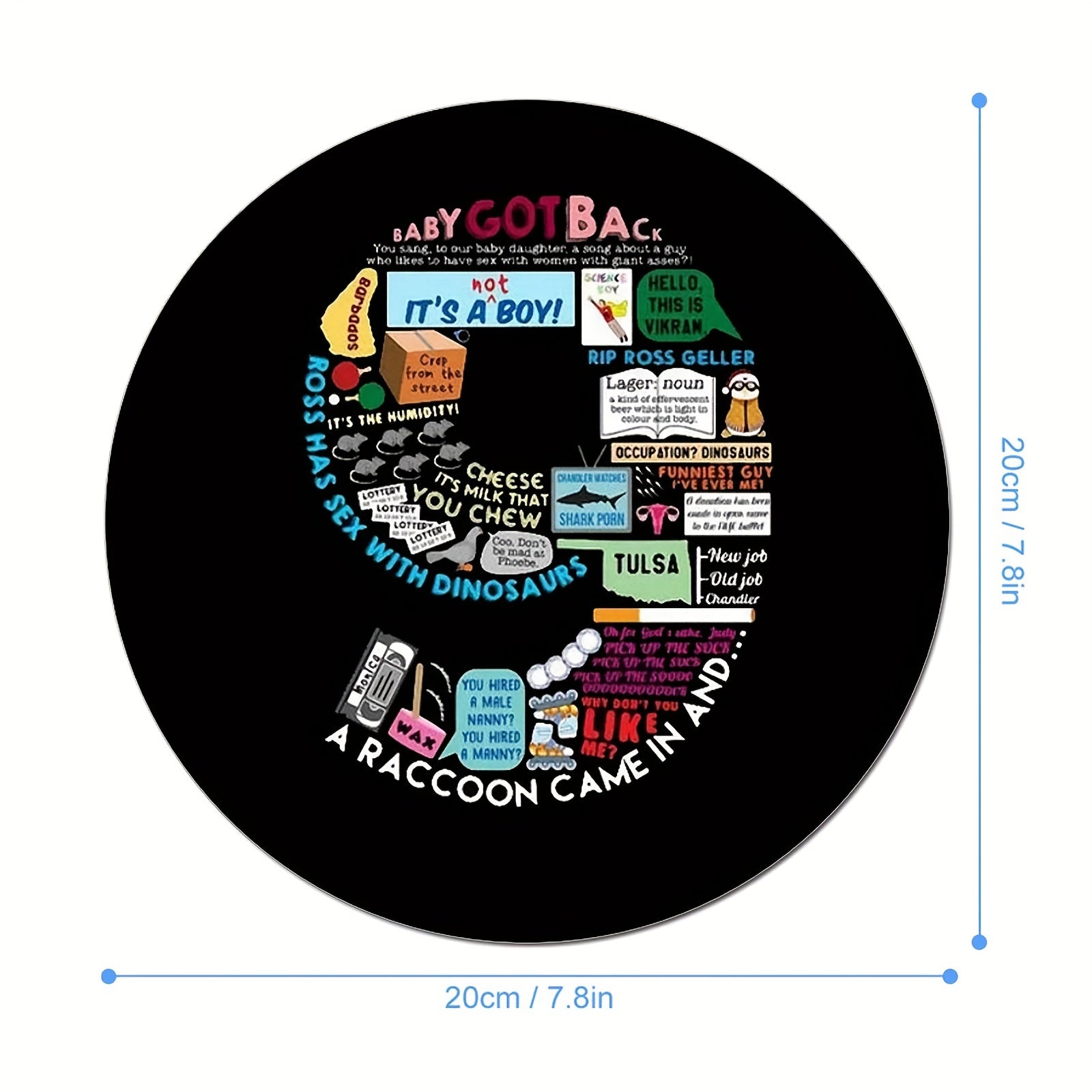 Stylish Round Gaming Mouse Pad Non-slip Rubber Mat for Office Computers Laptops