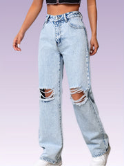 Washed Wide Legs Jeans Women's Denim Jeans