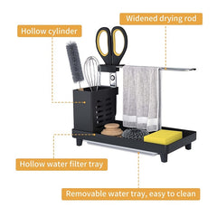 Kitchen Sink Caddy with Stainless Towel Shelf