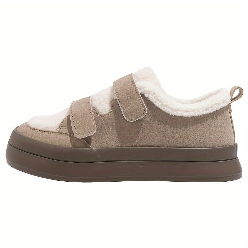 HUANQIU Winter Skate Shoes Fleece Lining Thermal Flats Low Casual Sneakers