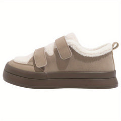 HUANQIU Winter Skate Shoes Fleece Lining Thermal Flats Low Casual Sneakers