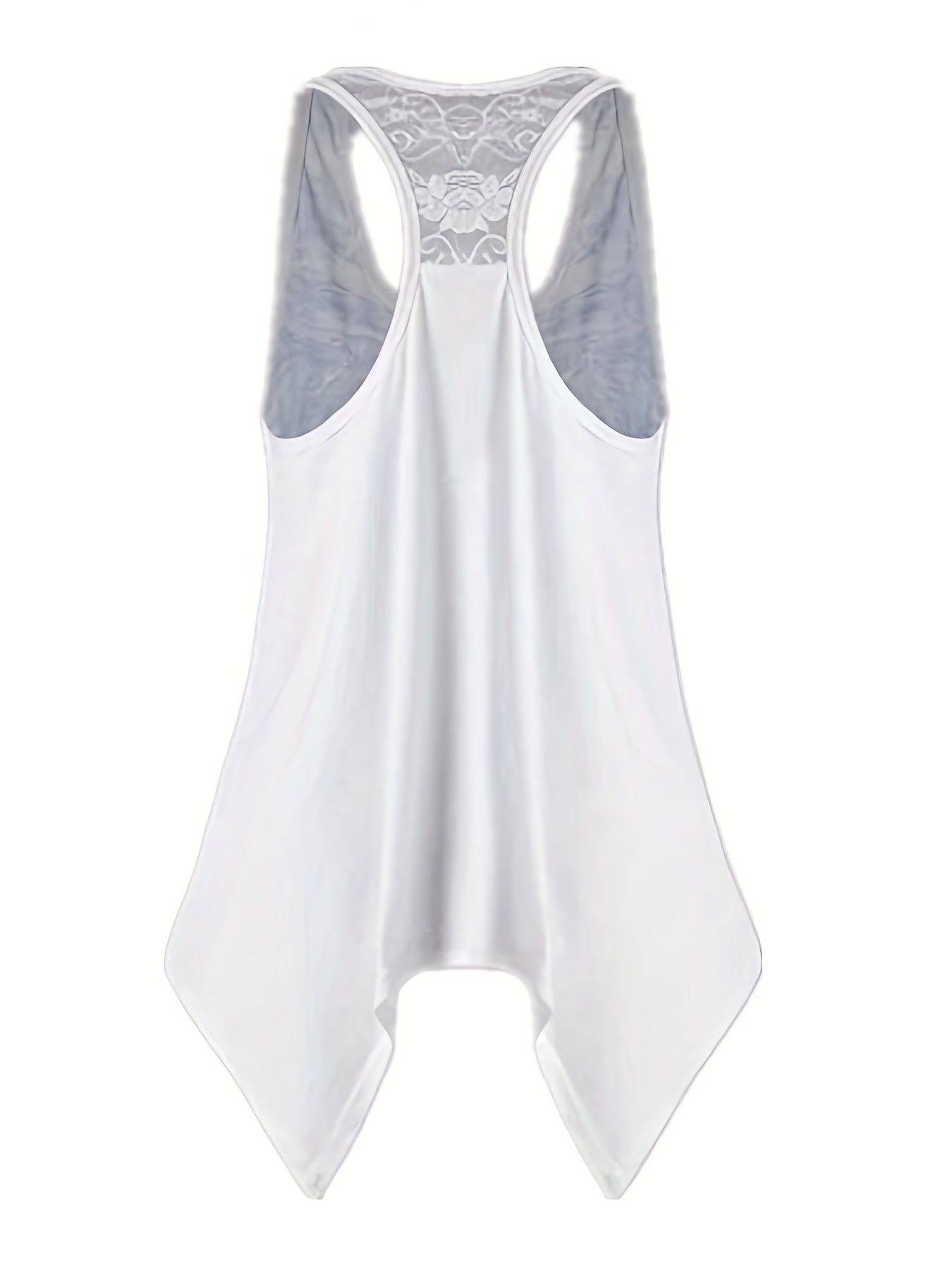 Feather Print Tank Top Round Neck Medium Stretch