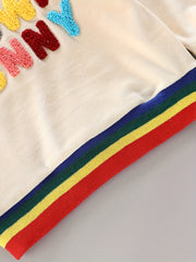 Colorful Letter Print Boys Sweatshirt & Sweatpants Set