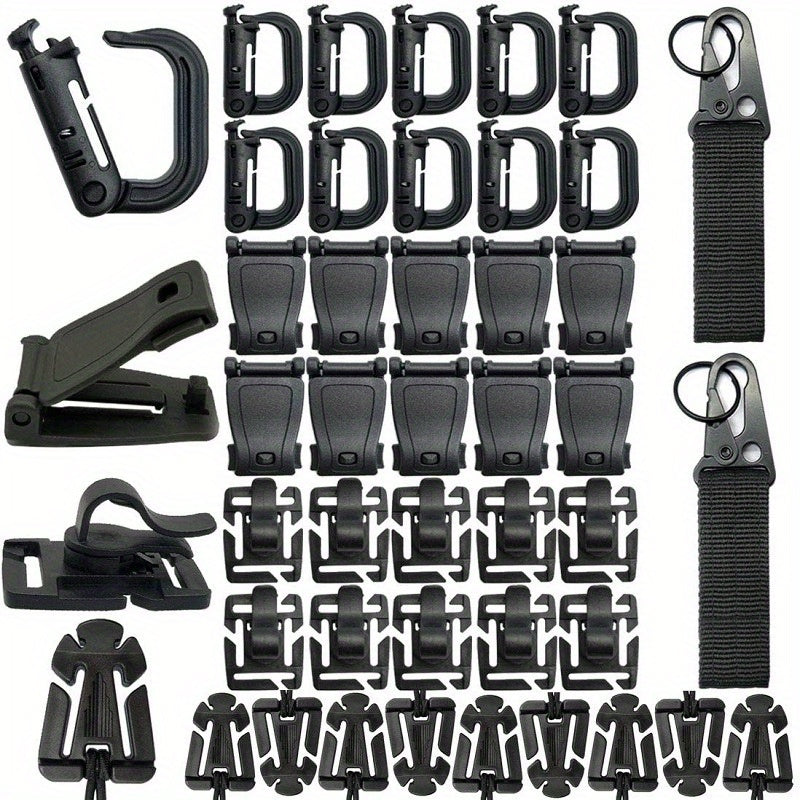 42pcs Tactical Clips for Outdoor Adventures Secure Buckle Mountain