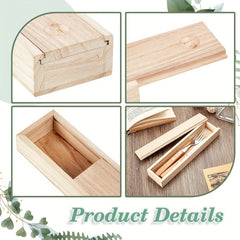 Small Wooden Storage Box Sliding Lid Jewelry Pencil Case DIY Craft