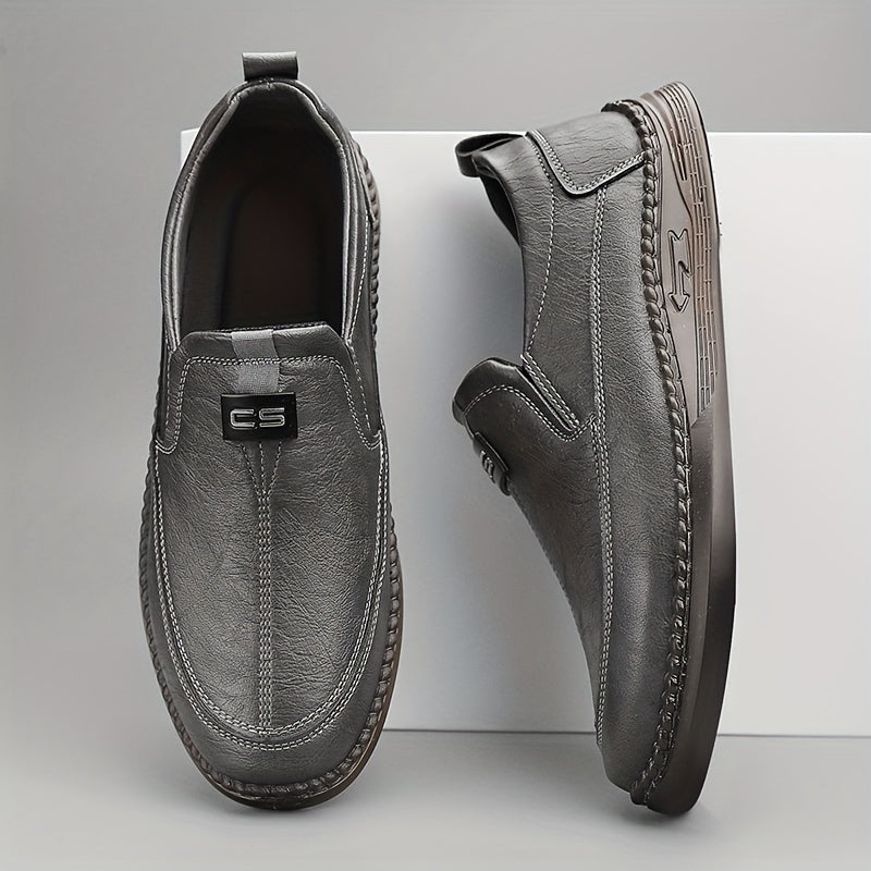 Men's Round Toe Loafer Shoes Slip On Non-slip Comfy Men's Shoes