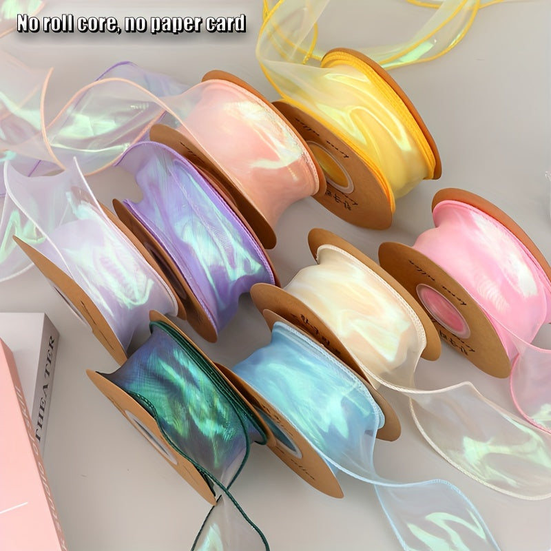10 Yards 40mm Silk Ribbon Roll for Flower Bouquet Gift Wrapping