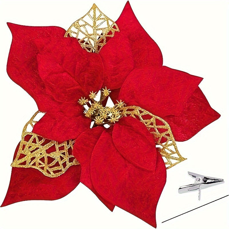15pcs Artificial Flowers Branch Garland Christmas Tree Decorations