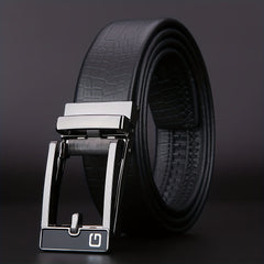 Men's Automatic Buckle Leather Belt Casual Pants Belt