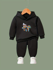 OERYUI Fish Print Hoodies Pants Set for Kids Spring Fall