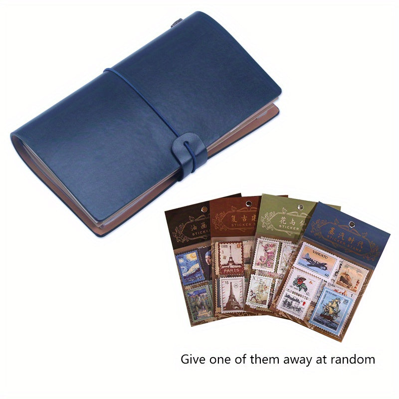 Vintage A6 Notebook Strap Credit Card Phone Holder Stamp Stickers
