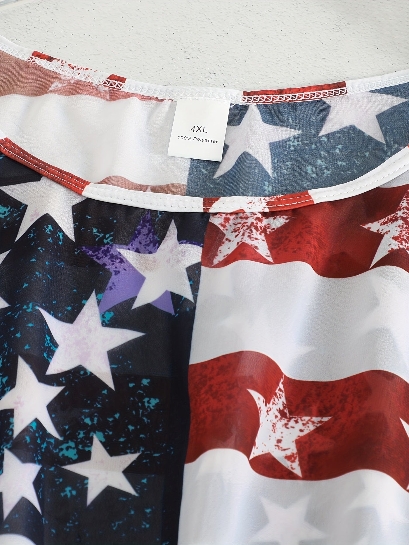 American Flag Print Cover Up Plus Size