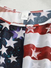 American Flag Print Cover Up Plus Size
