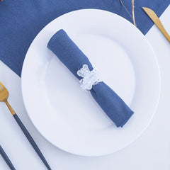 6pcs Embossed Cotton Square Napkins for Hotel & Restaurant Decoration