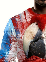 Parrot 3d Print Men's Long Sleeve Novelty T shirt For Autumn