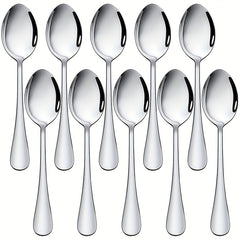 10pcs Stainless Steel Dinner Spoons Set for Kitchens & Restaurants