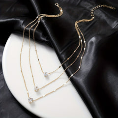 Girls Vintage Layered Heart Star Drop Pendant Necklace