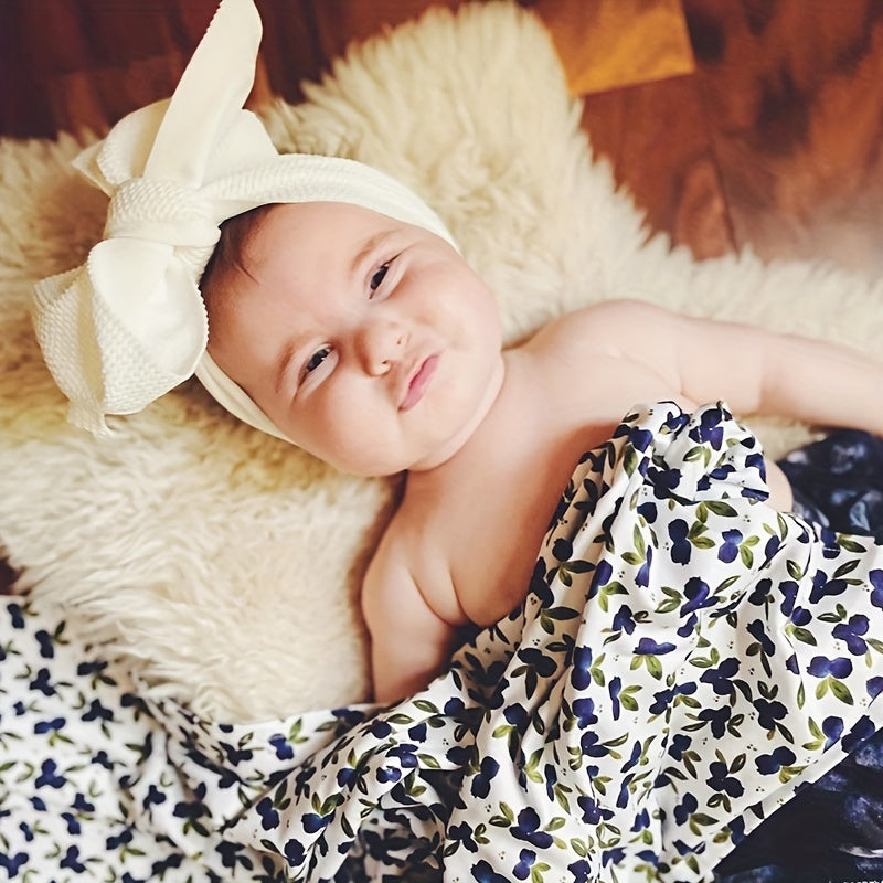 3 Piece Newborn Swaddle Cap Headband Set Anti Shock Elastic Wrap