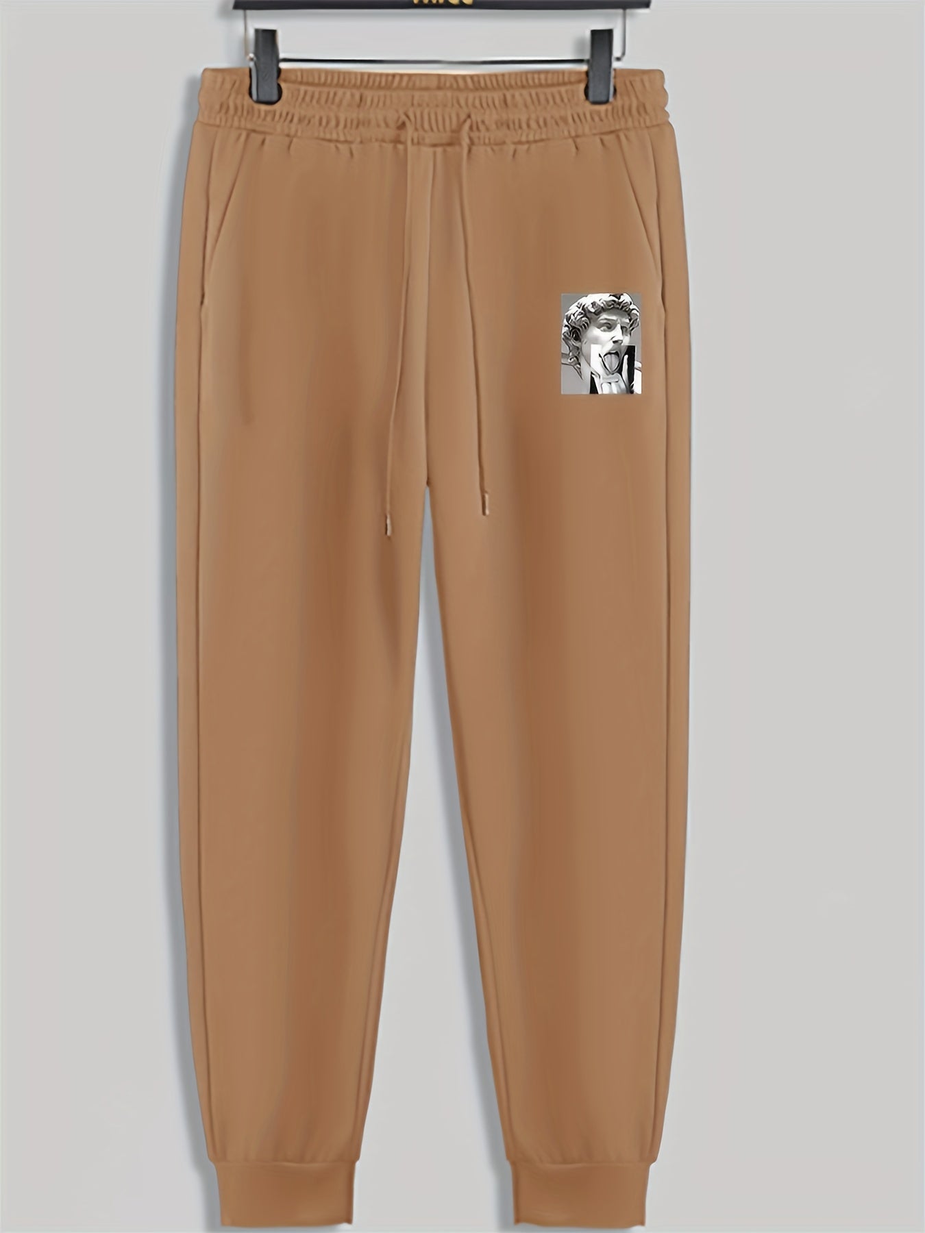Funny Statue Print Men's Sweatpants Loose Casual Trousers Spring Autumn