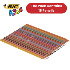 Kids Evolution Stripes Colouring Pencils Assorted 18 Pack