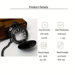 Vintage Double-sided Pocket Watch Flip Light Quartz Casual Retro Two-sided