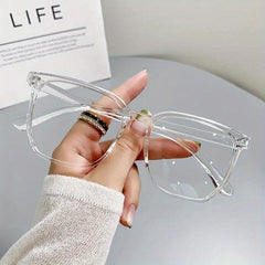 Square Anti Light Glasses For Women Men Jelly Frame Clear Lens Glasses