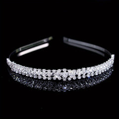 Rhinestone Headband Queen Double Layer Crown Layer Tiara Head Jewelry