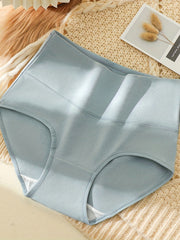 4pcs Solid Briefs Comfy Stretchy Panties Women's Lingerie