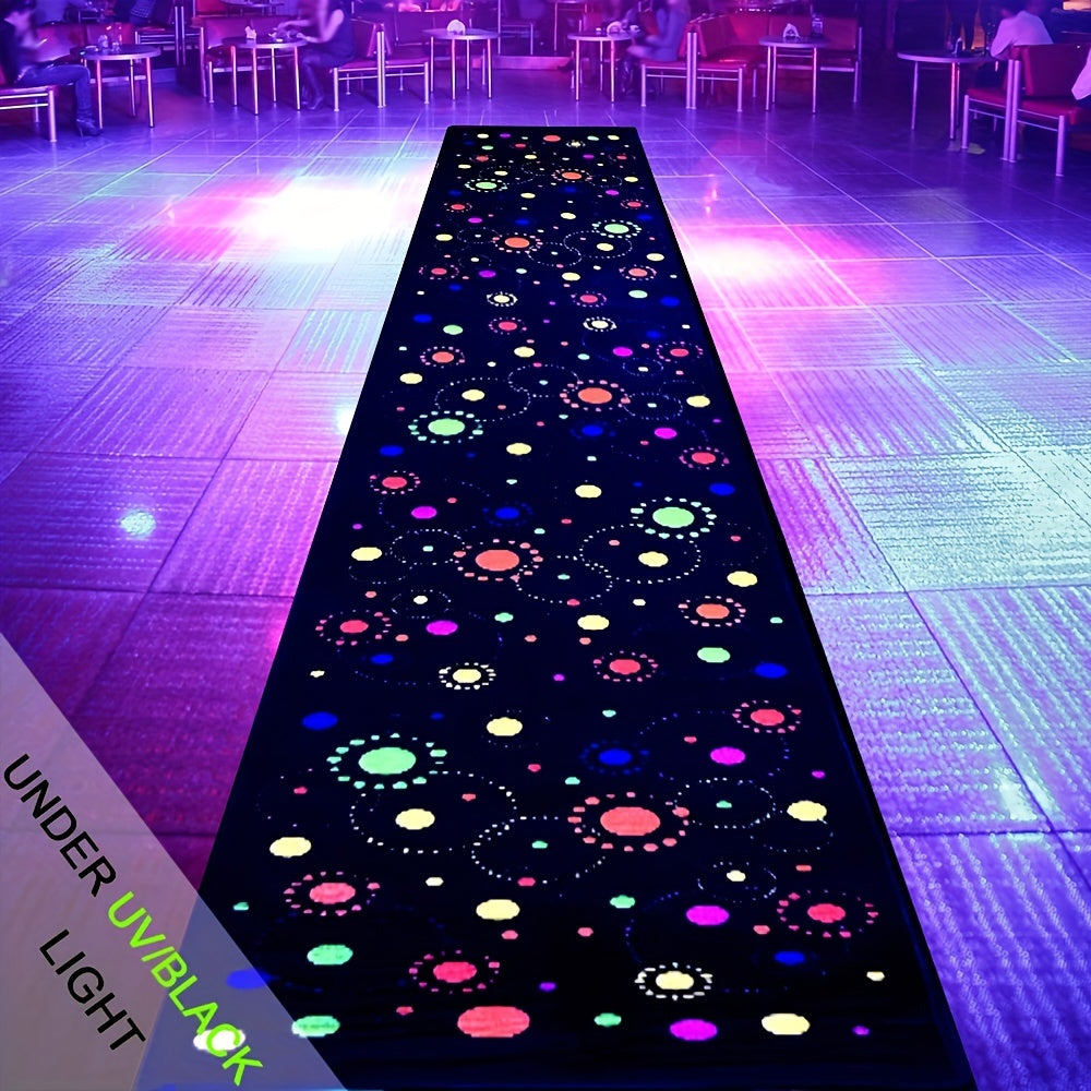 Flannel Non Woven Back Runner Rug Starry Sky Dot Fluorescent Rug
