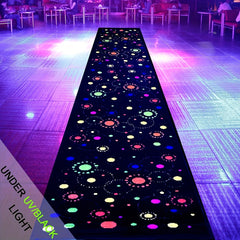 Flannel Non Woven Back Runner Rug Starry Sky Dot Fluorescent Rug