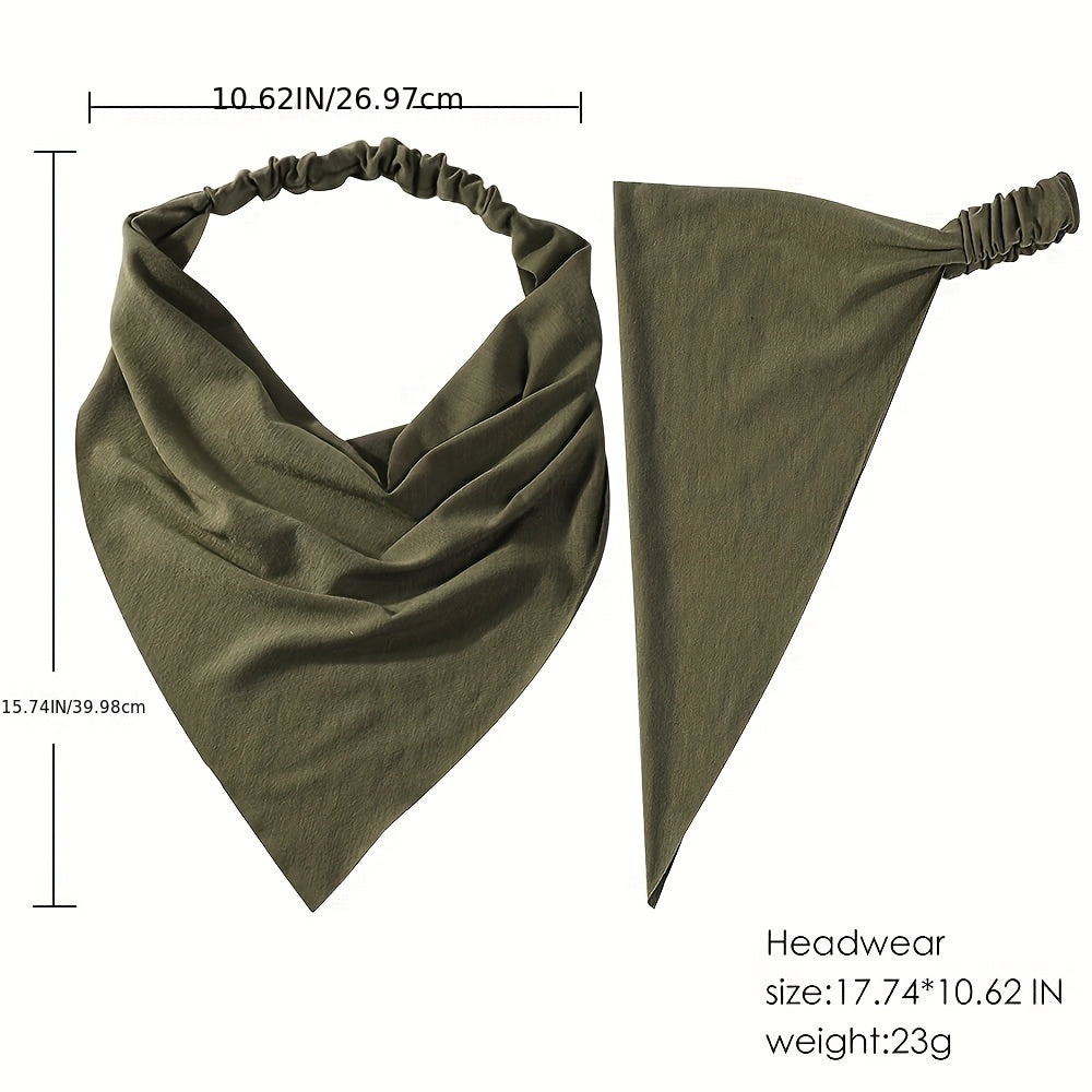 3pcs Paisley Print Bandanas Elastic Triangle Scarf Headband Boho Kerchief