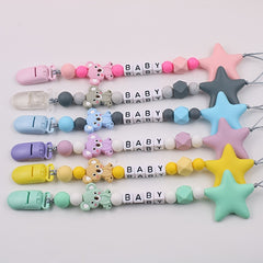 Silicone Pentagram Pacifier Chain Anti-drop Strap