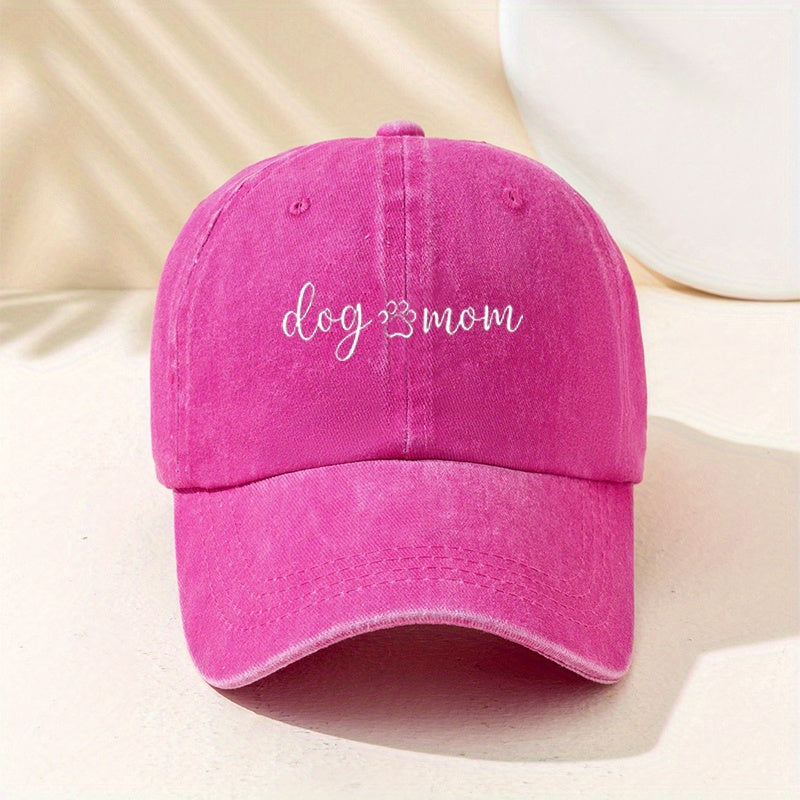 Dog Mom Washed Baseball Cap Vintage Distressed Hat For Women