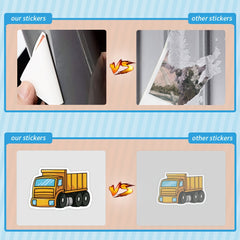 60pcs Construction Vehicles Stickers Waterproof Engineering Vehicles Stickers