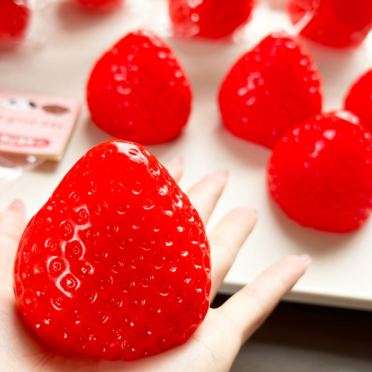 3PCSTPR Strawberry Stress Relief Squeezing Toy Soft Silicone Texture DIY Home