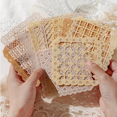 10 Sheets Vintage Lace Hollow Out Scrapbook Paper Non sticky Note Card