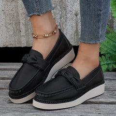 Women's Platform Loafers Round Toe Non Slip Shoes