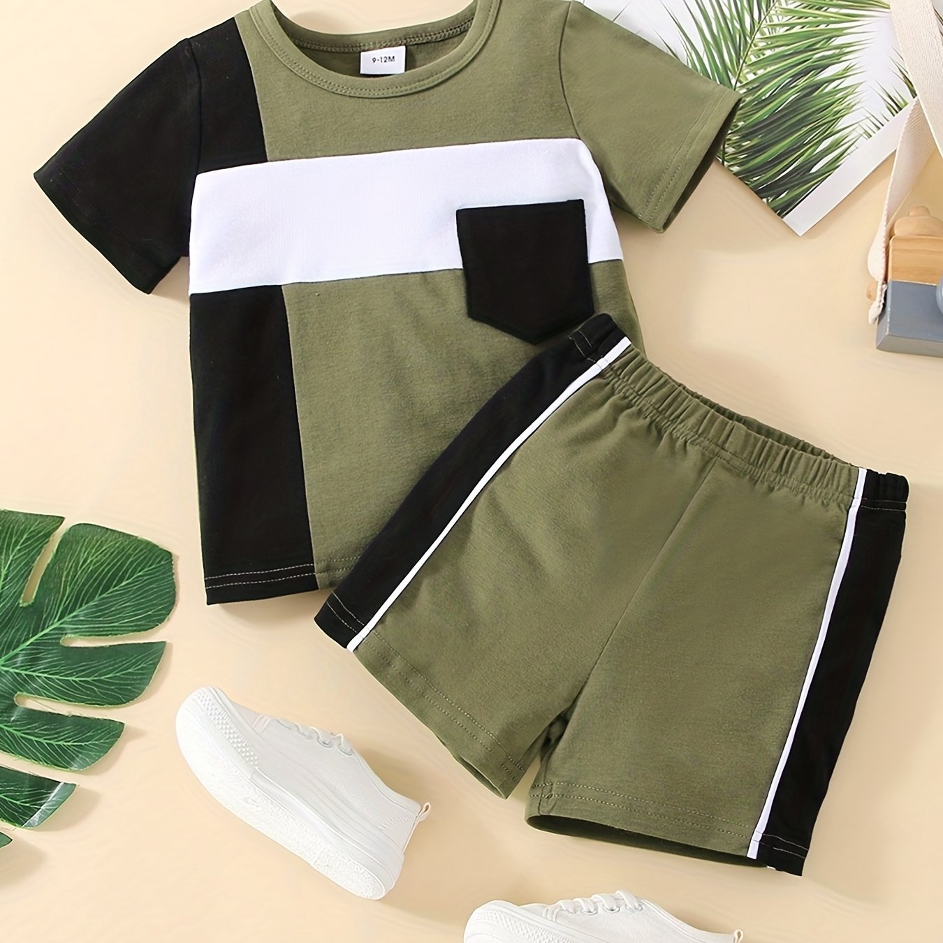 2pcs Baby Boys Casual T shirt & Shorts Set Clothes