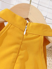 Girls' Bell Bottom Halter Jumpsuit with Belt