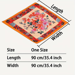 Plum Blossom Print Bandana Silky Floral Scarf - 4 Colors