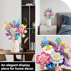 Adult Bouquet 1002pcs Flower Building Blocks Set Unique Home Decoration