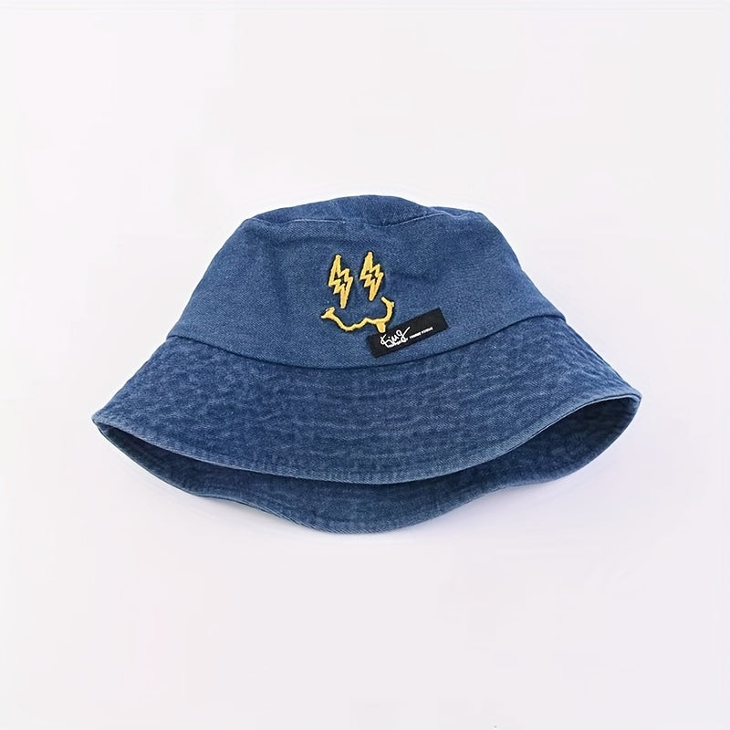 Washed Denim Bucket Hat Men Women Couple Hat