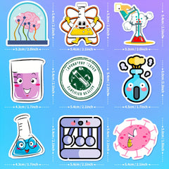 50 Fun Science Stickers Physics Biology Chemistry Decals