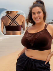 Sports Bra Solid Breathable Criss Cross Fitness Bra