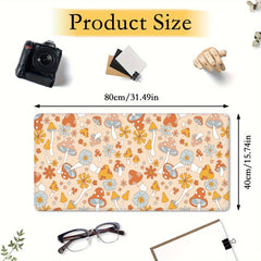 Retro 70s Floral Hippie Mushrooms Gaming Mouse Pad