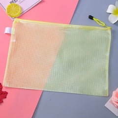Waterproof Transparent Zipper Bag A4 A5 Mesh Stationery Bag
