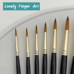 12pcs Professional Paint Brushes Set Round Pointed Tip Nylon Hair Acrylic Brush