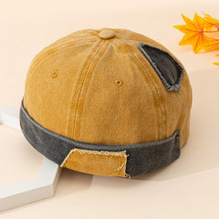 Cotton Sunshade Ripped Distressed Beanie Hat for Men Women